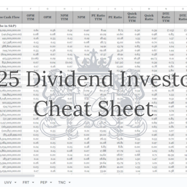 2025 Dividend Investor's Cheat Sheet